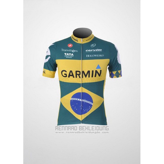 2011 Fahrradbekleidung Garmin Champion Brasilien Trikot Kurzarm und Tragerhose